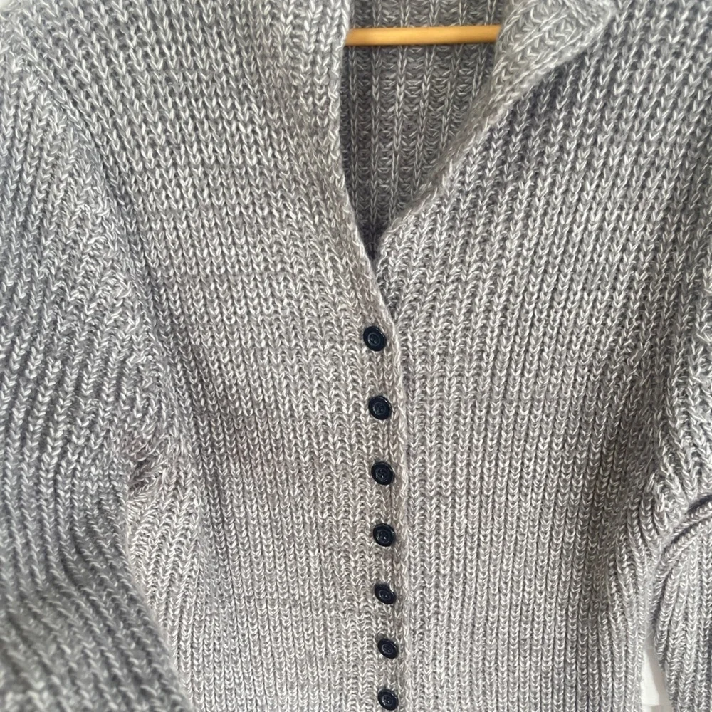 KUBITU Gray Chunky Knit Long Sweater Women’s Large (runs small!) Boho Indie - Picture 3 of 9